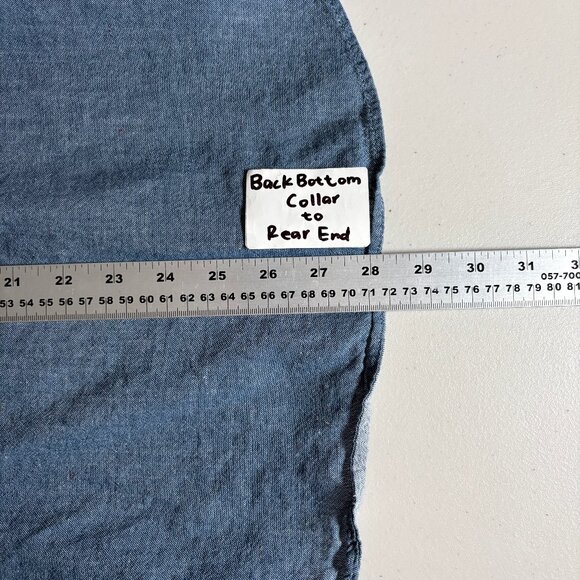 Naked & Famous Japanese Cotton Chambray Button Down Shirt - Men's Size XL - Blue - Picture 6 of 6